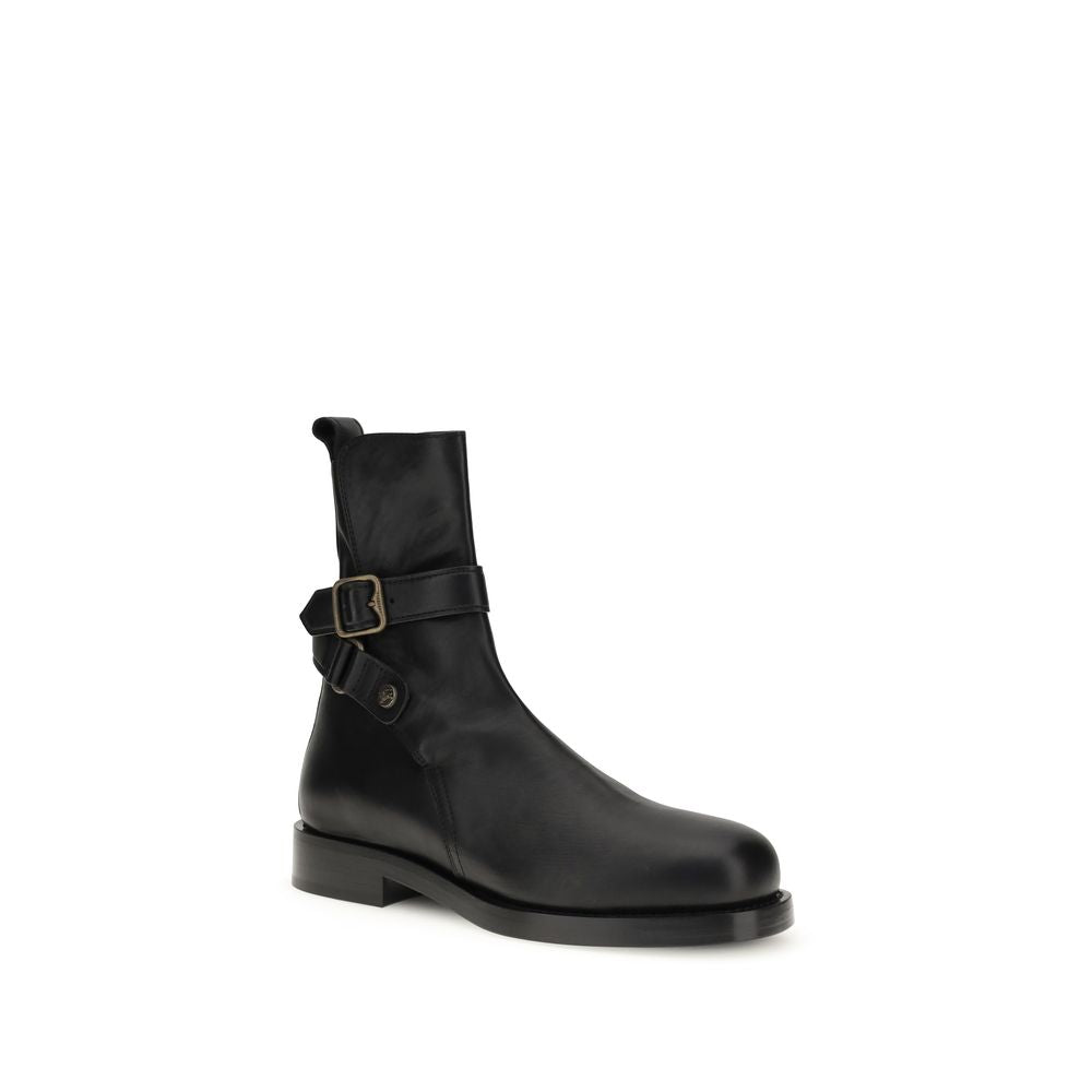Black Calf Leather Bos Taurus Ankle Boots