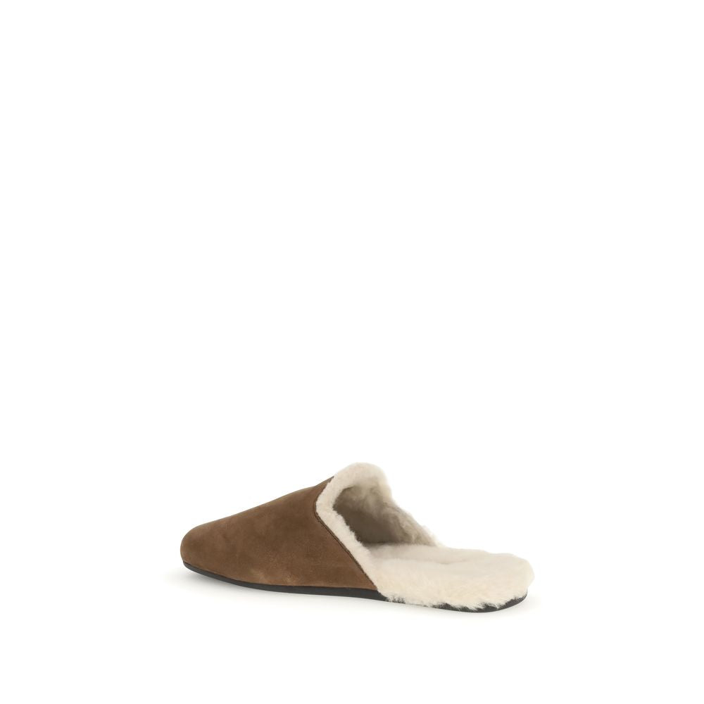 Brown Calf Leather Bos Taurus Mules