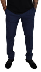 Blue Cotton Dress Pants