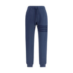 Blue Cotton Casual Pants