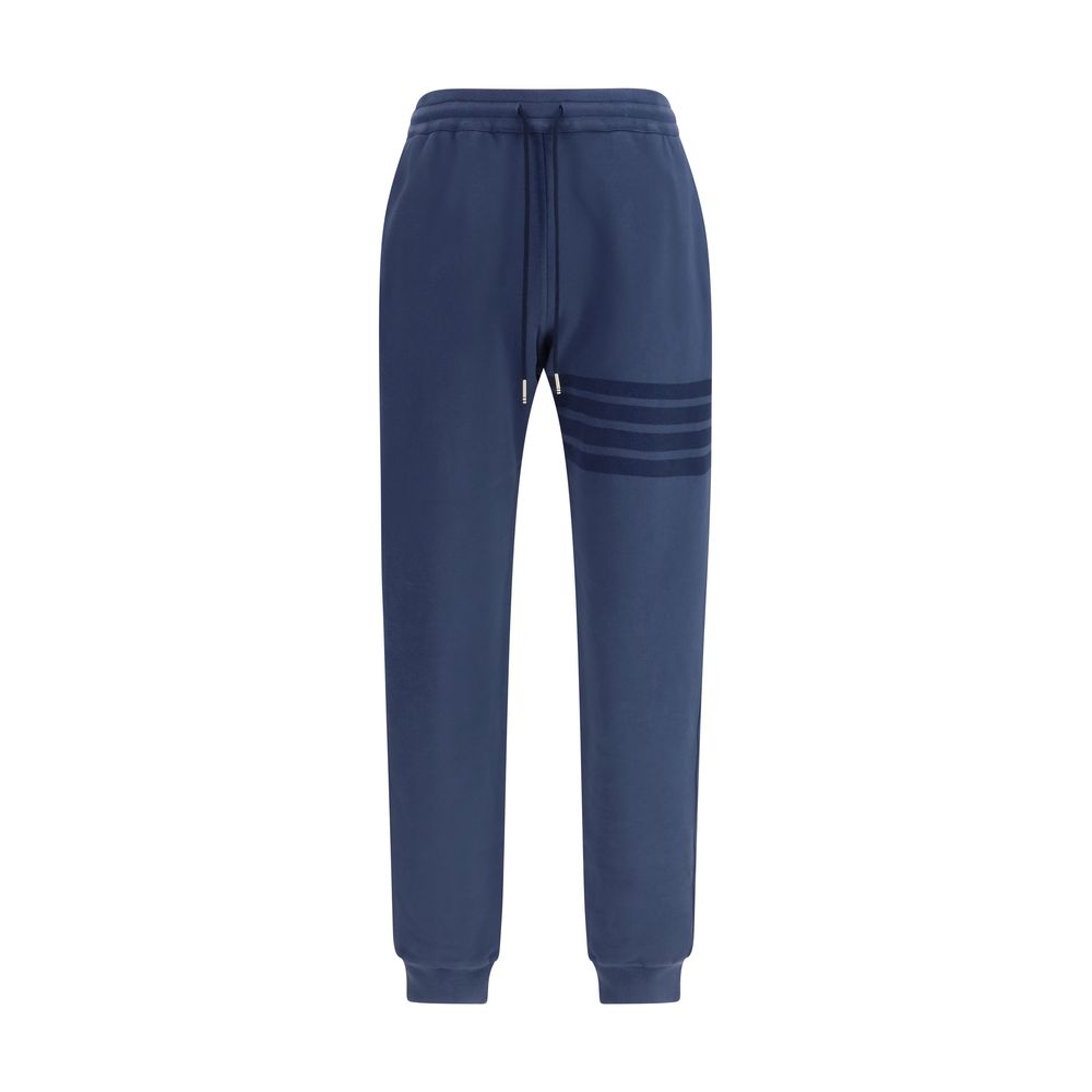 Blue Cotton Casual Pants