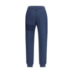 Blue Cotton Casual Pants