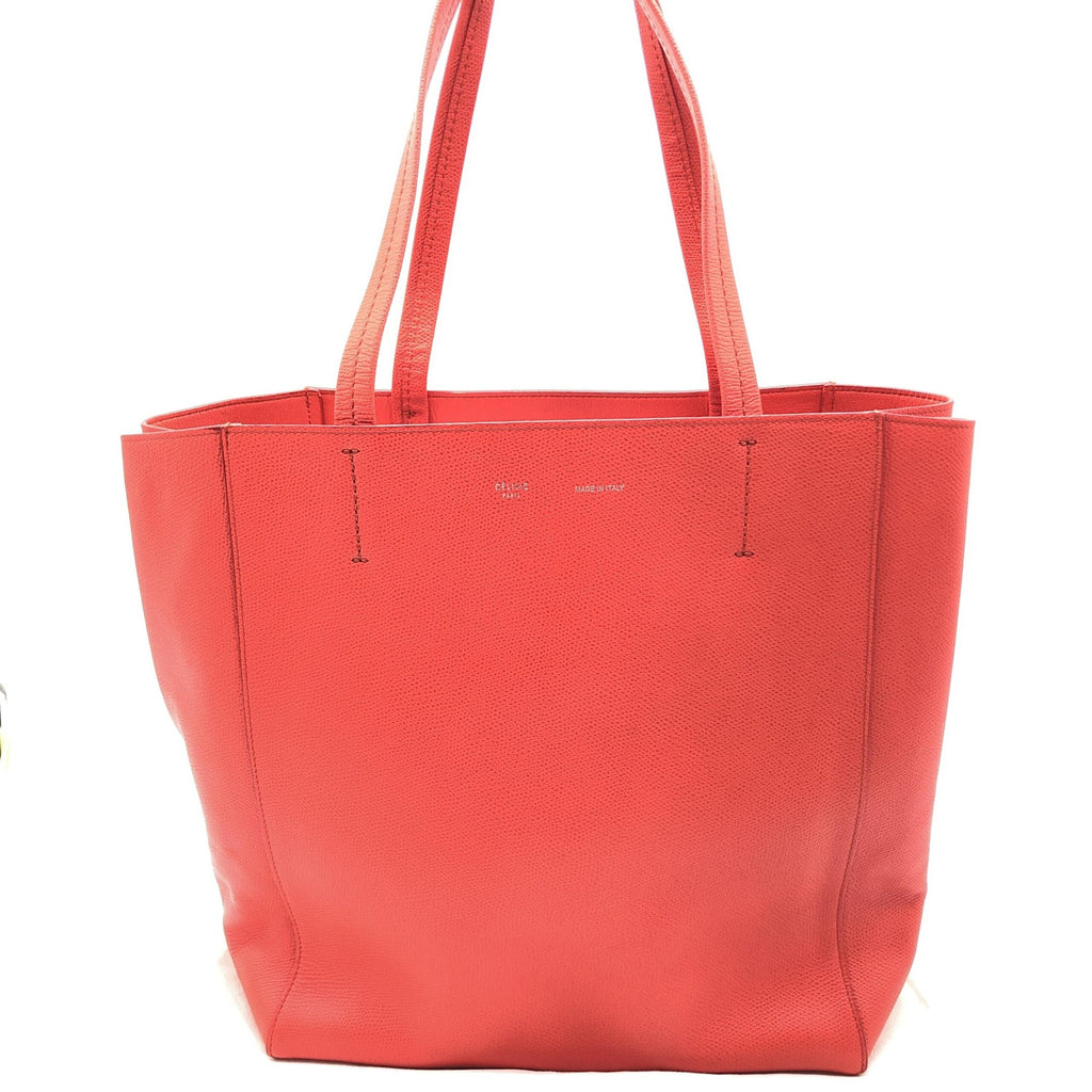 Cabas Phantom Red Pebbled Leather Tote Bag