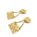 Bag Motif Clip-On Drop Earrings