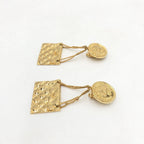Bag Motif Clip-On Drop Earrings