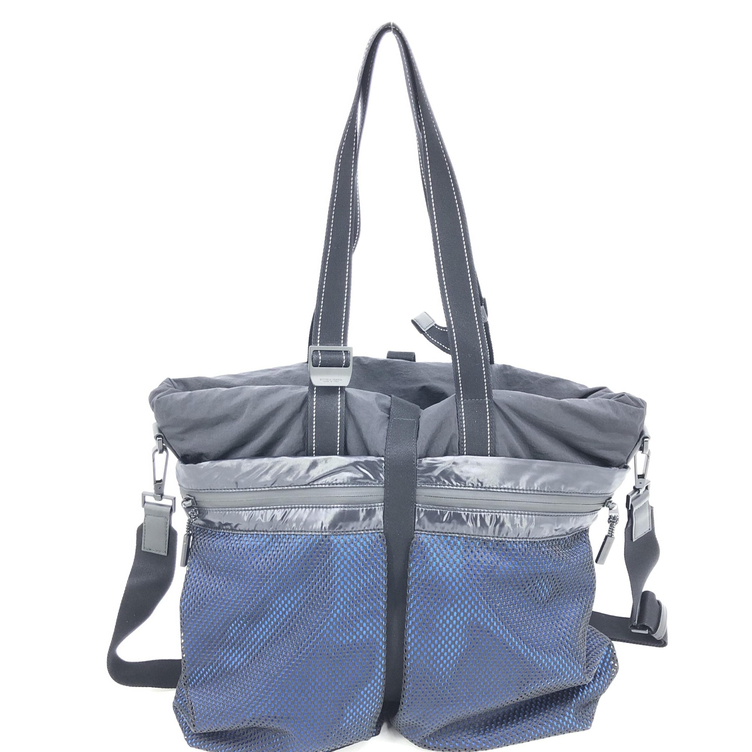 Black And Blue Nylon Convertible Tote