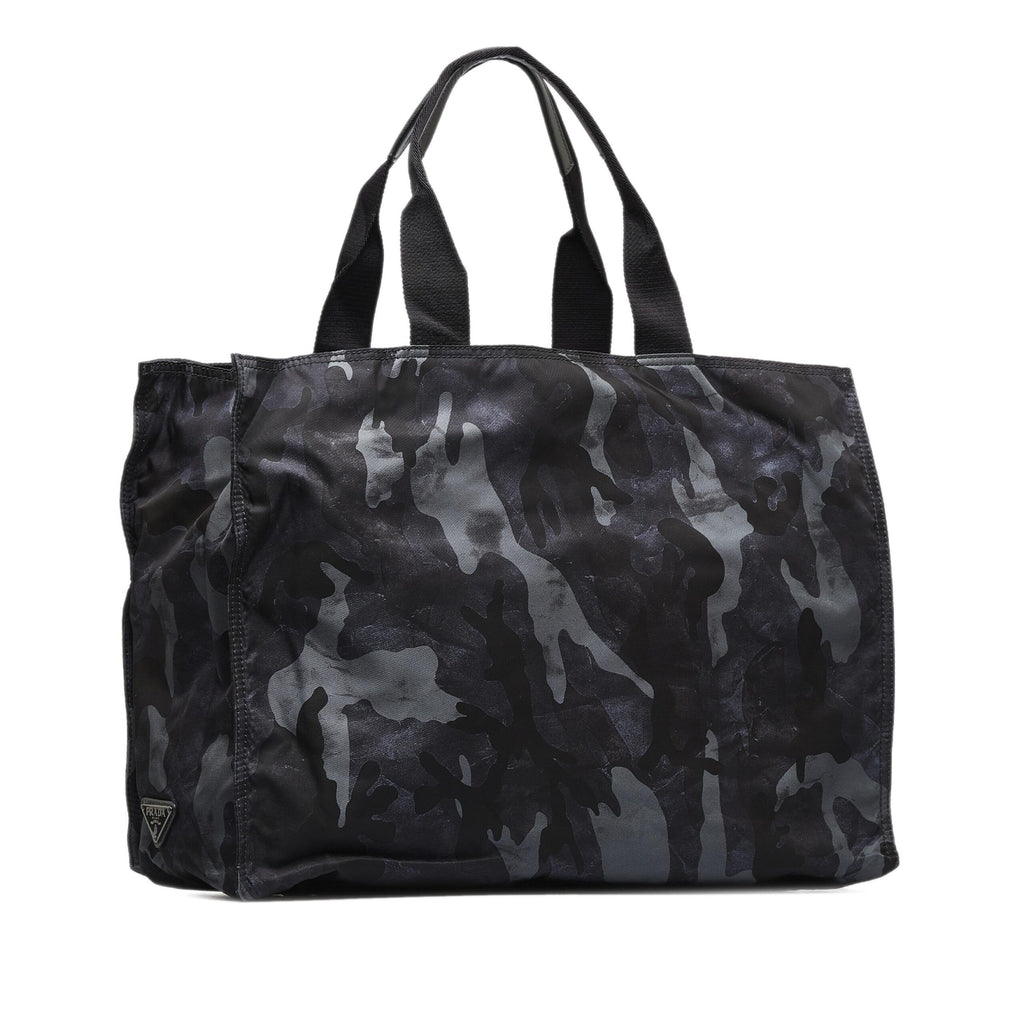 Black Camouflage Tessuto Nylon Tote Bag