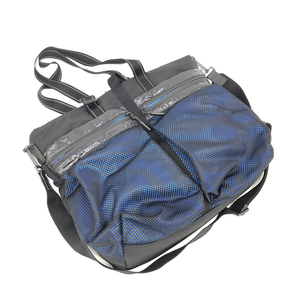 Black And Blue Nylon Convertible Tote