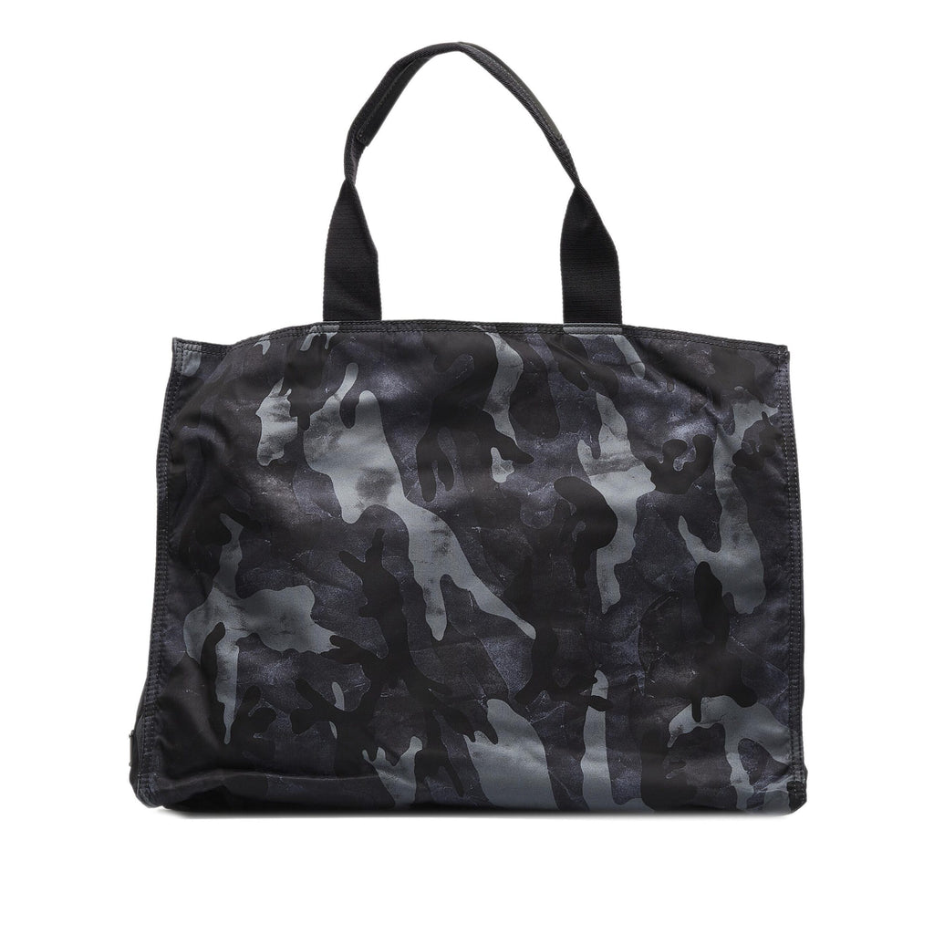 Black Camouflage Tessuto Nylon Tote Bag
