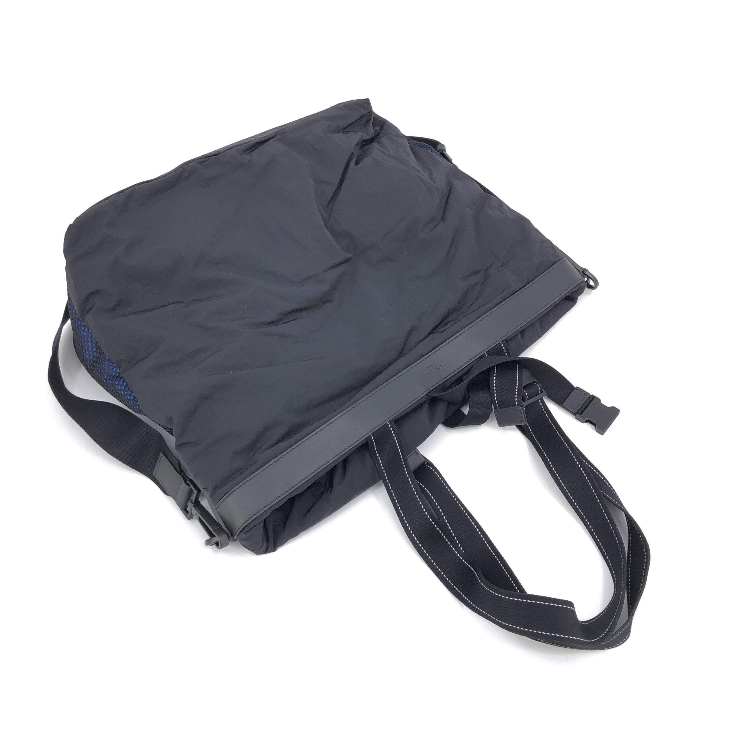 Black And Blue Nylon Convertible Tote