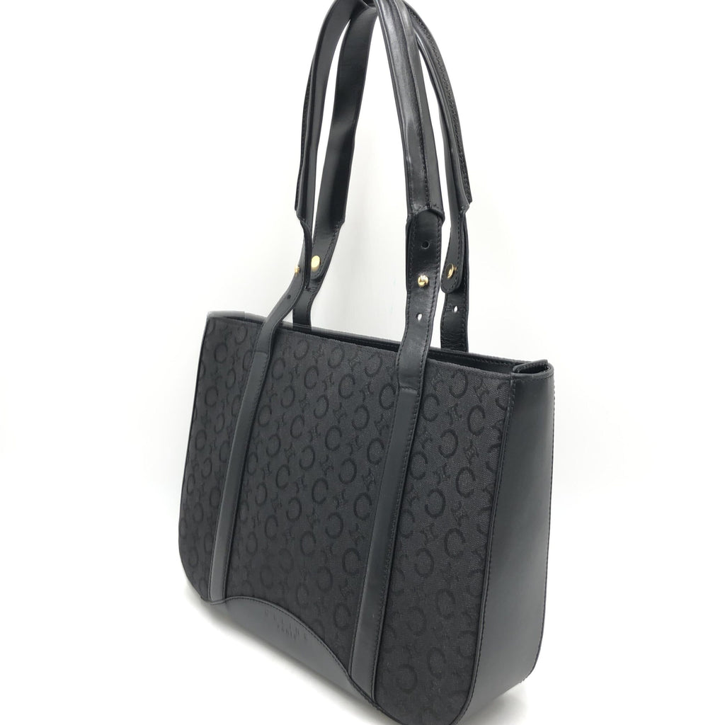Black C Macadam Canvas Tote Bag