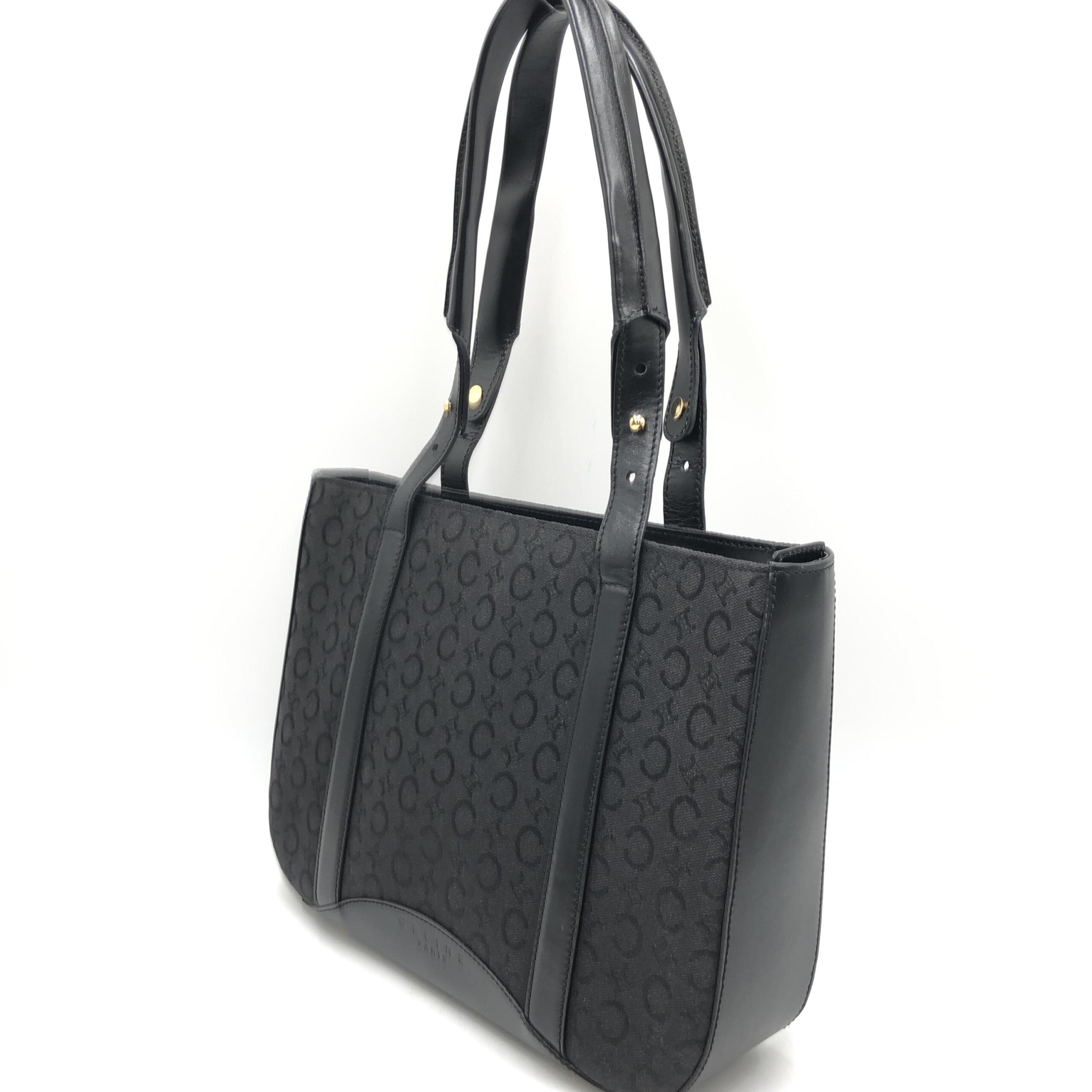 Black C Macadam Canvas Tote Bag