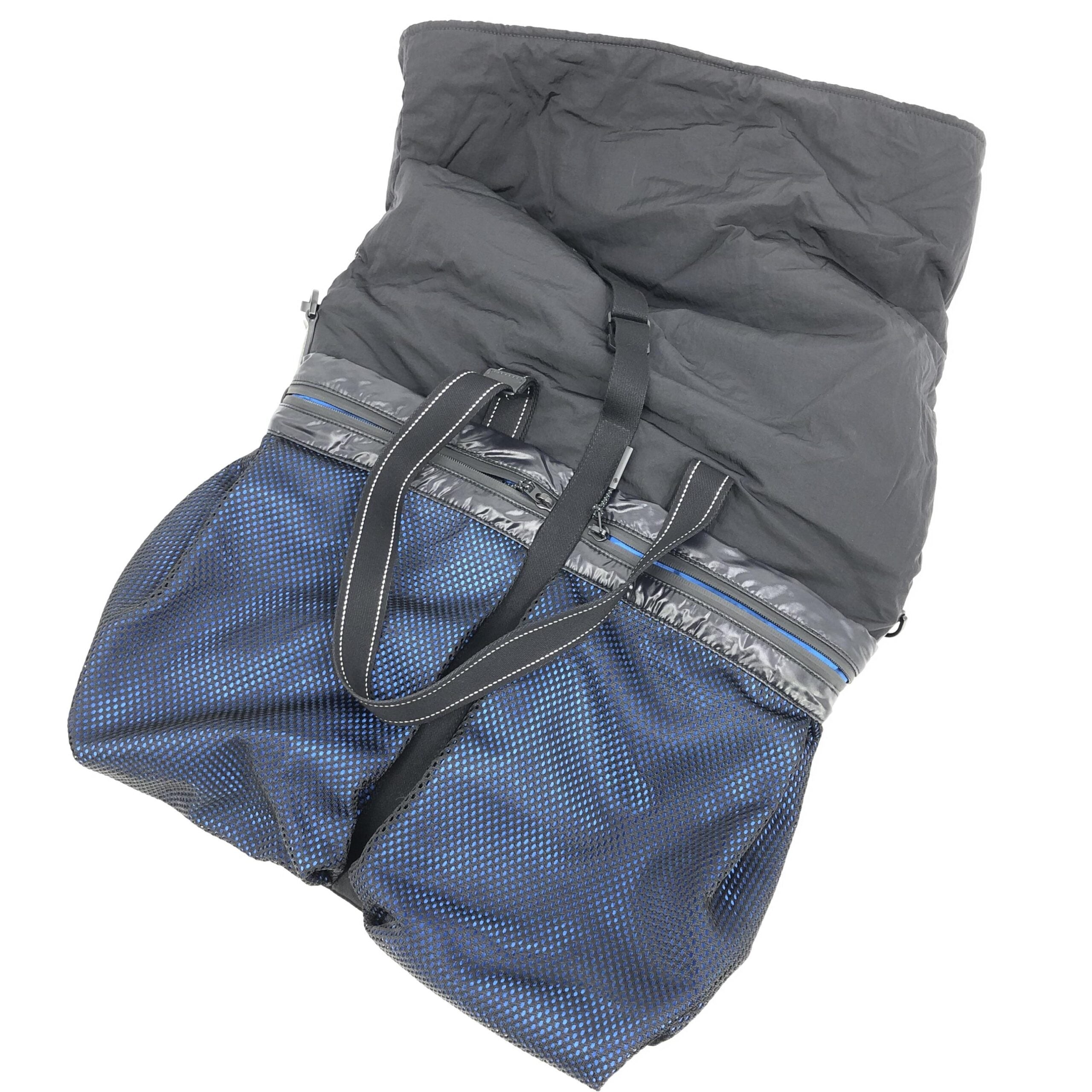 Black And Blue Nylon Convertible Tote