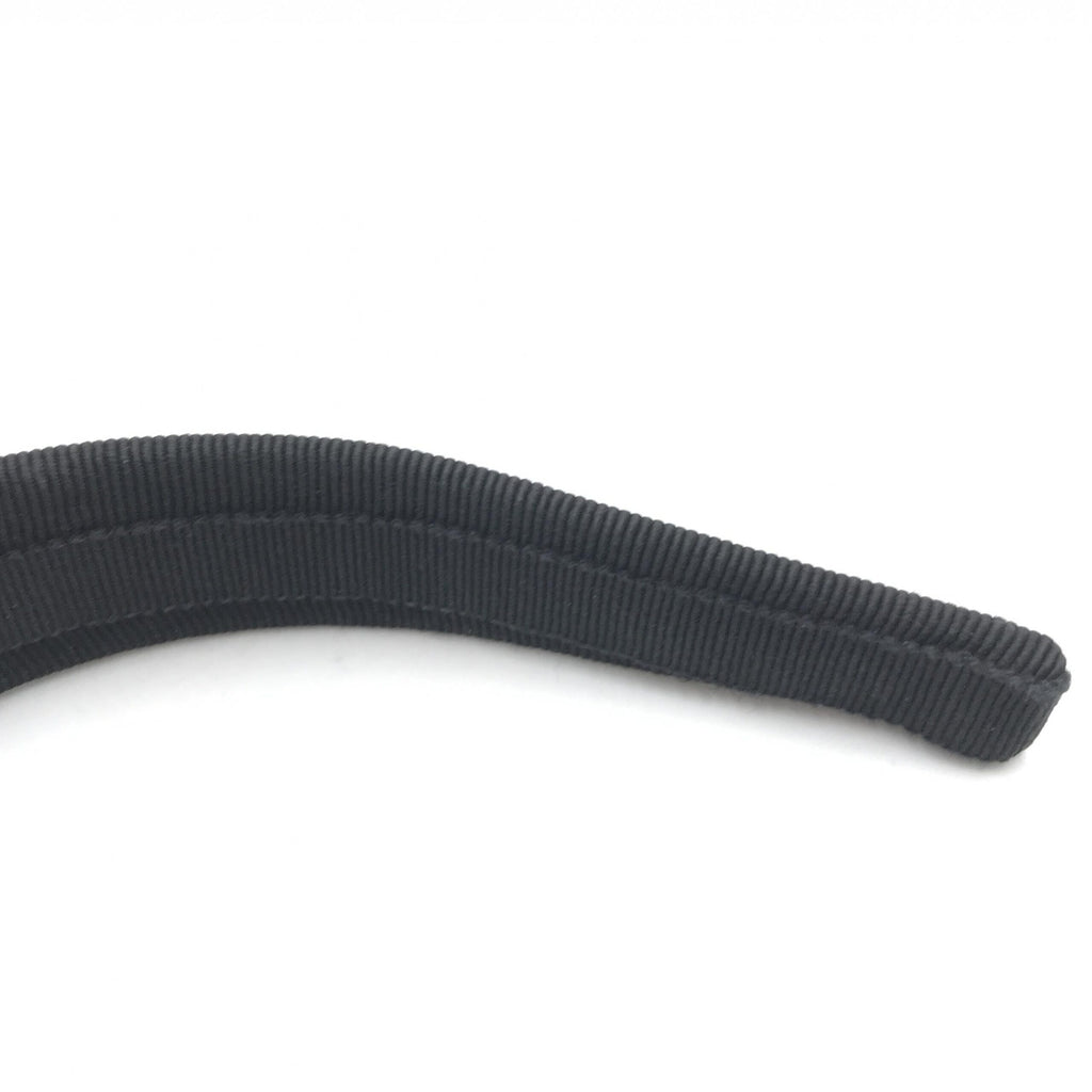 Black Grosgrain Headband With Gold Hardware