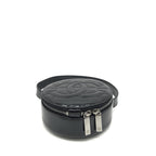 Black Patent Quilted CC Circle Mini Bag
