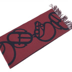 Cashmere Muffler In Burgundy Color