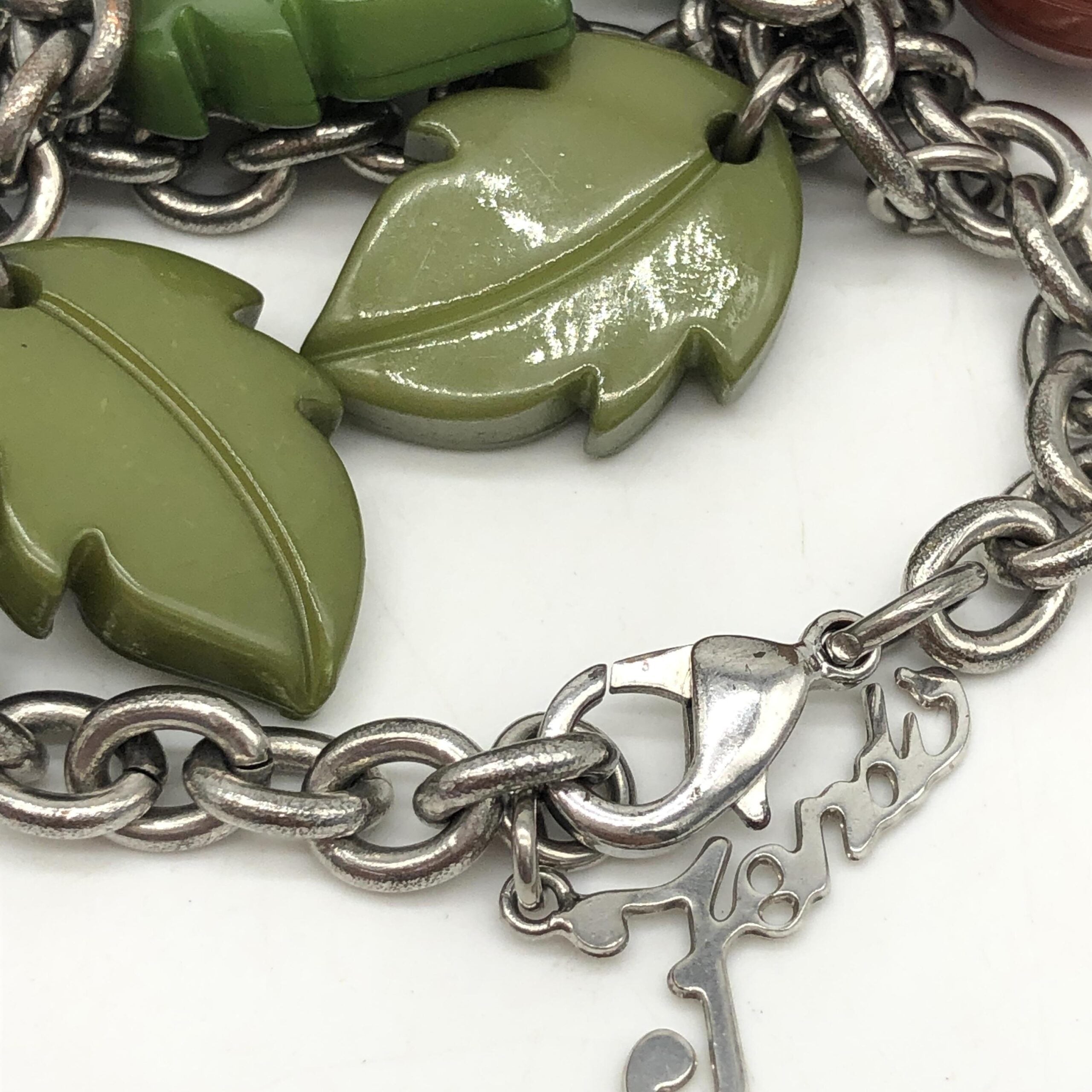 Colorful Leaf And Acorn Charm Bracelet