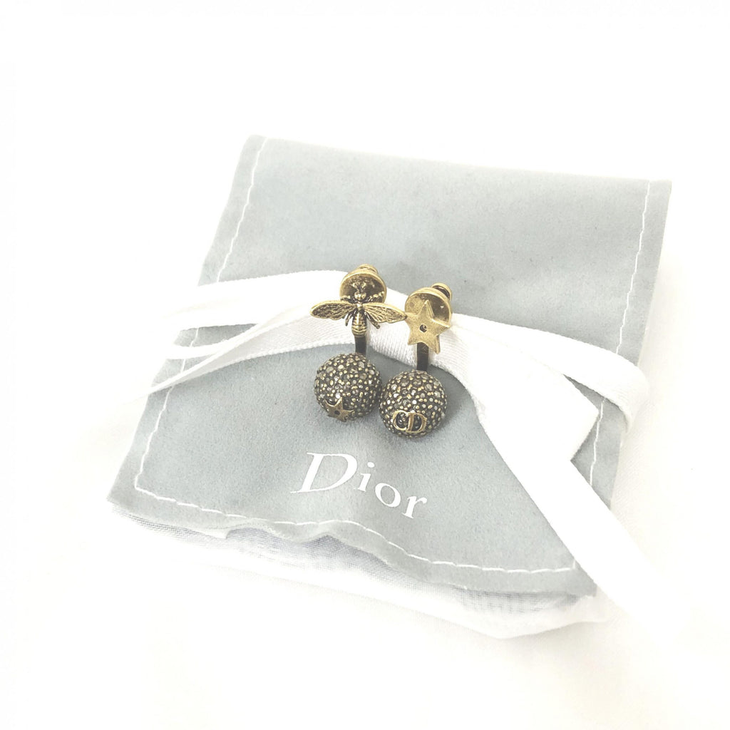 Crystal Embellished Metal Bee Earrings
