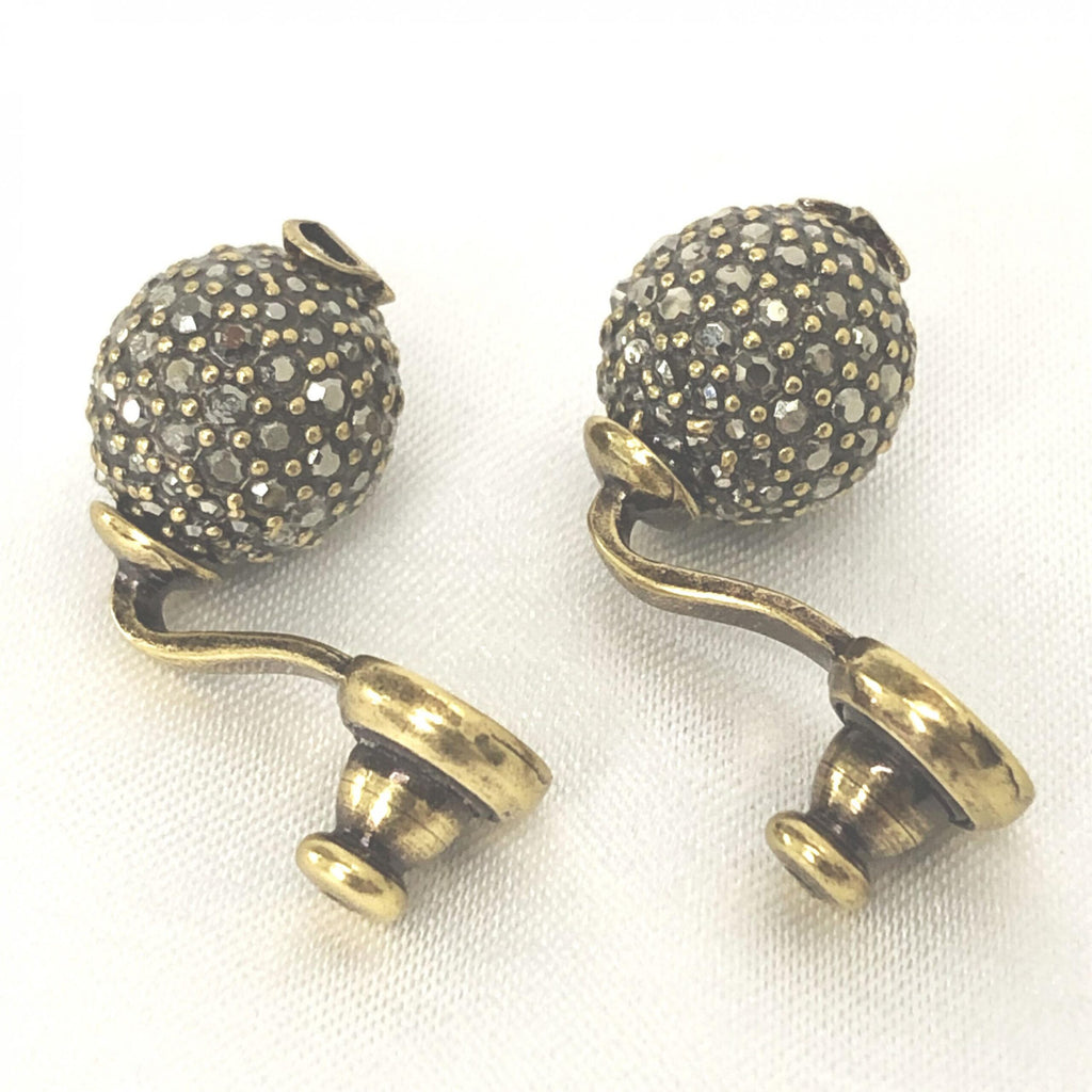 Crystal Embellished Metal Bee Earrings