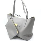 Gancio City Light Grey Leather Tote Bag