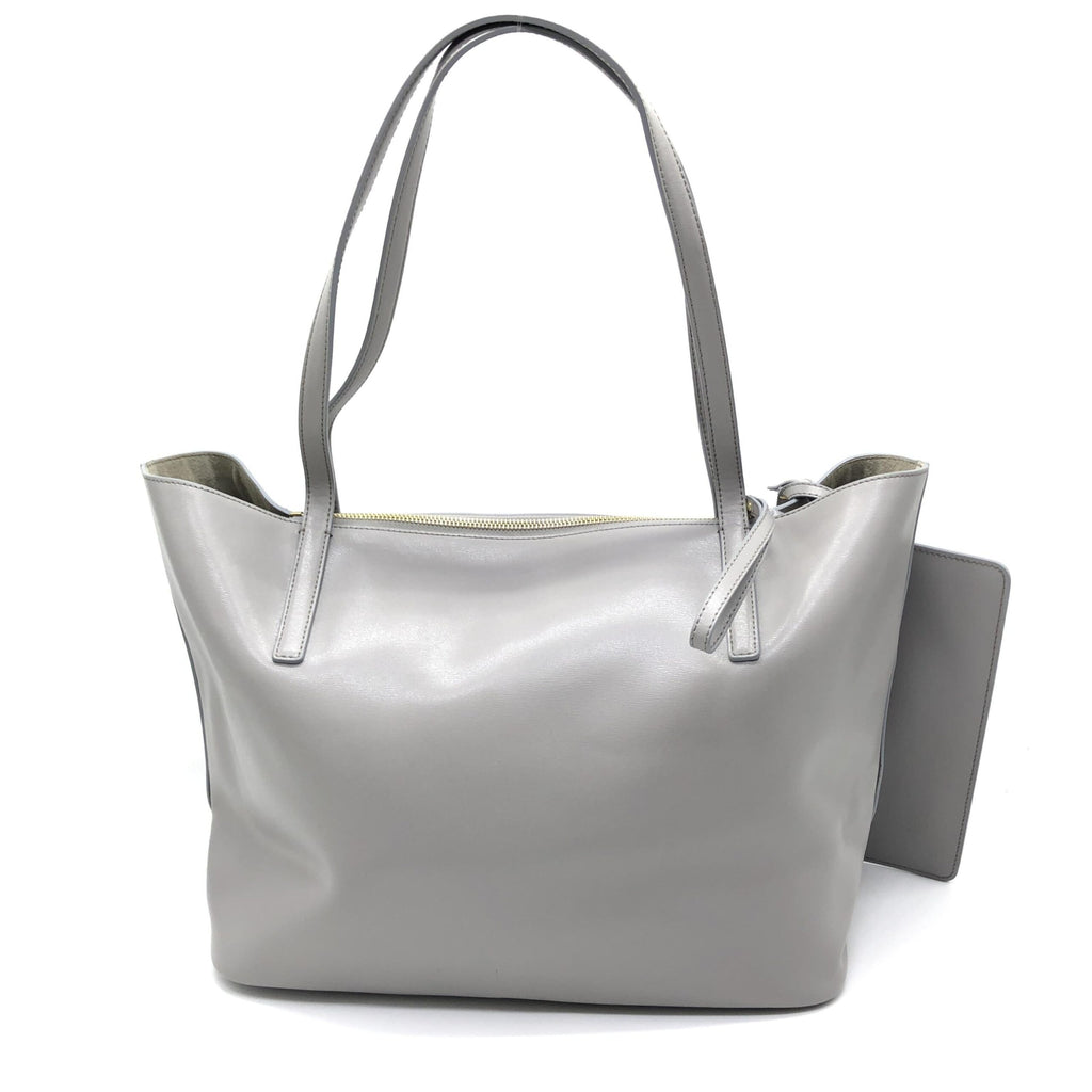 Gancio City Light Grey Leather Tote Bag