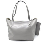 Gancio City Light Grey Leather Tote Bag