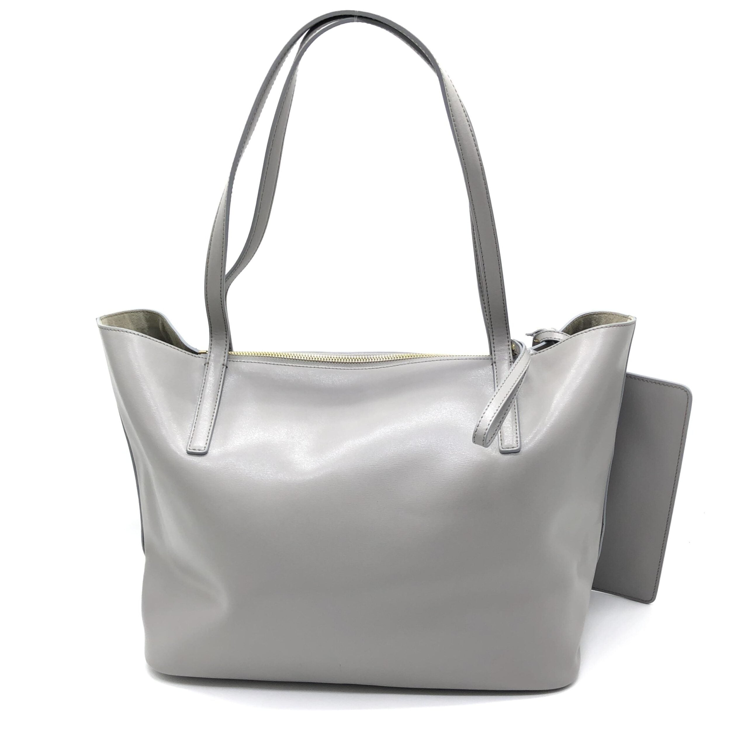 Gancio City Light Grey Leather Tote Bag