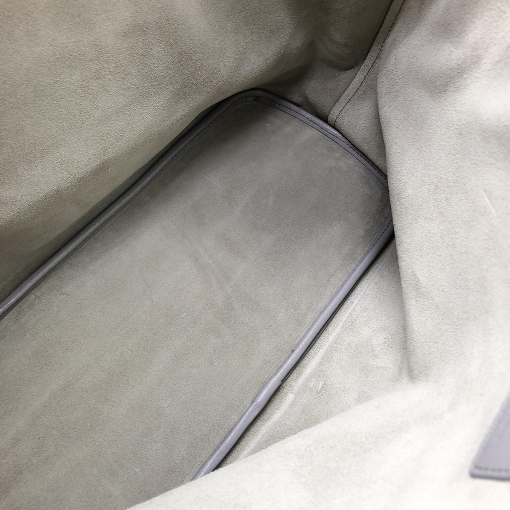 Gancio City Light Grey Leather Tote Bag