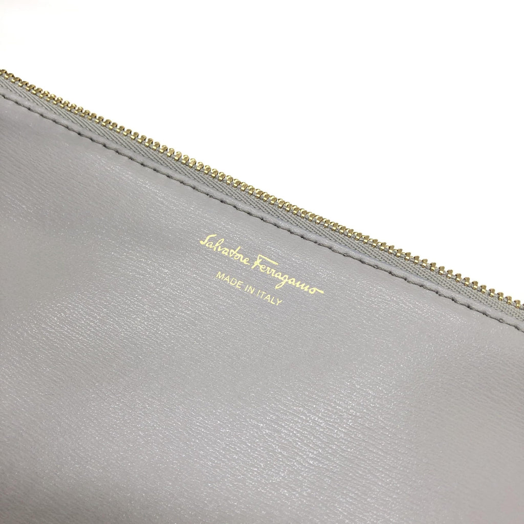 Gancio City Light Grey Leather Tote Bag