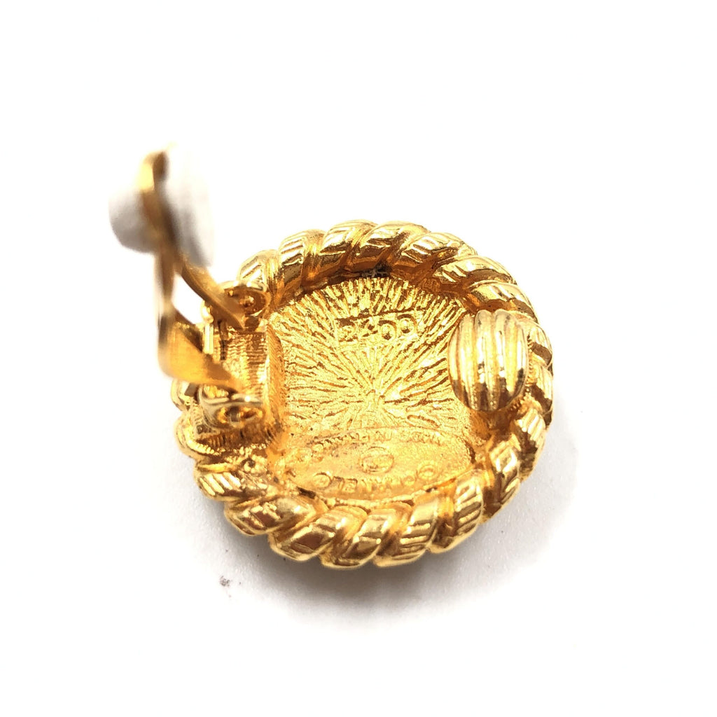 Gold Plated CC Clip On Earrings