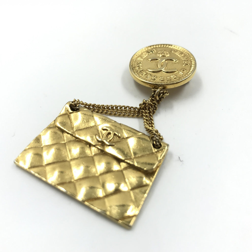 Gold Plated Bag Motif Brooch