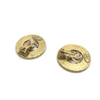 Gold Plated CC Logo Circular Earrings