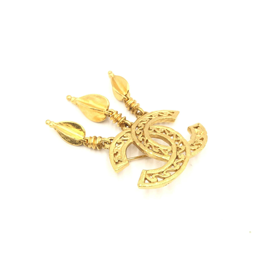 Gold Plated CC Logo Brooch