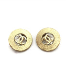 Gold Plated CC Logo Circular Earrings