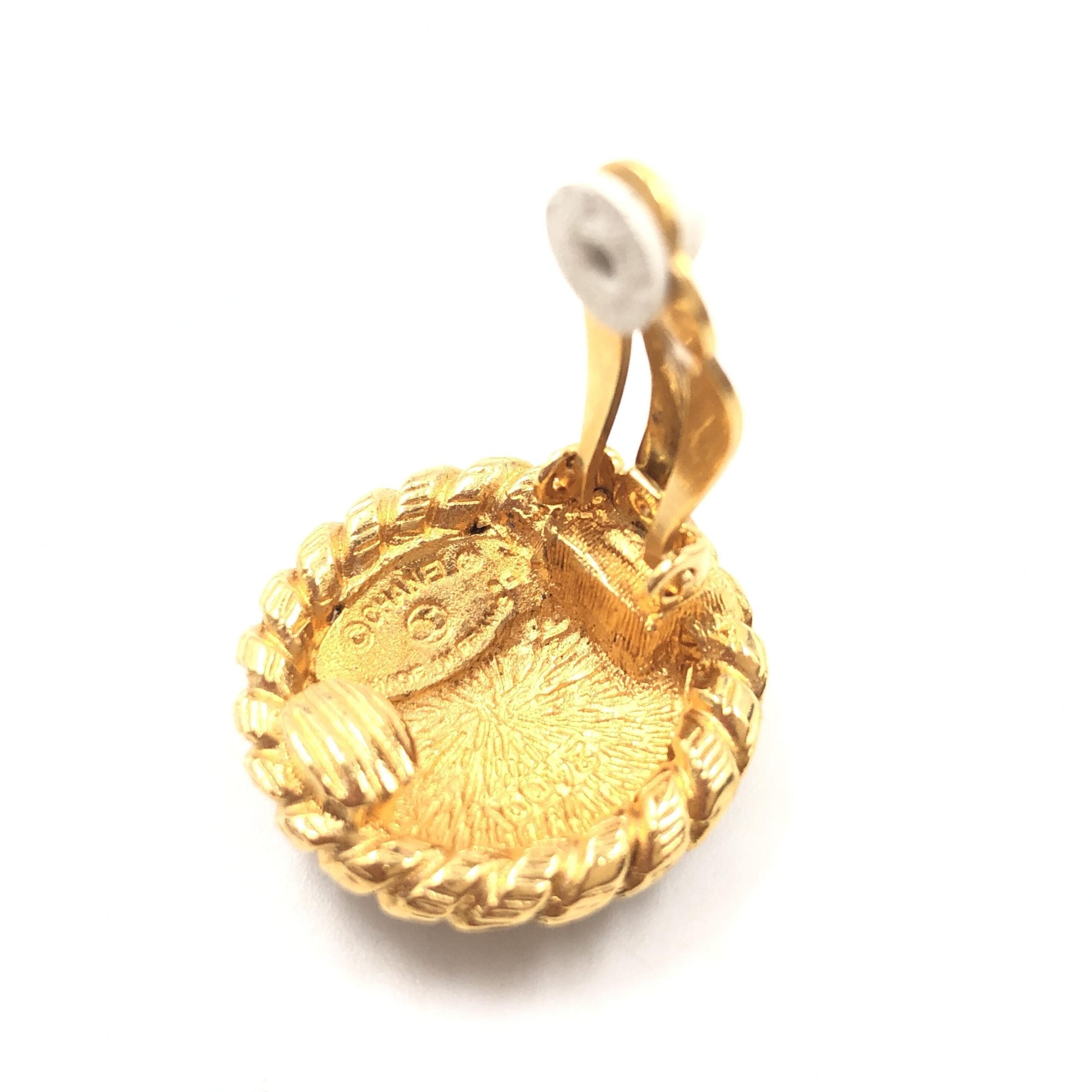 Gold Plated CC Clip On Earrings