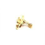 Gold PLated CC Turnlock Clip-On Earrings