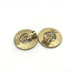 Gold Plated CC Logo Circular Earrings