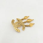 Gold Plated CC Logo Brooch