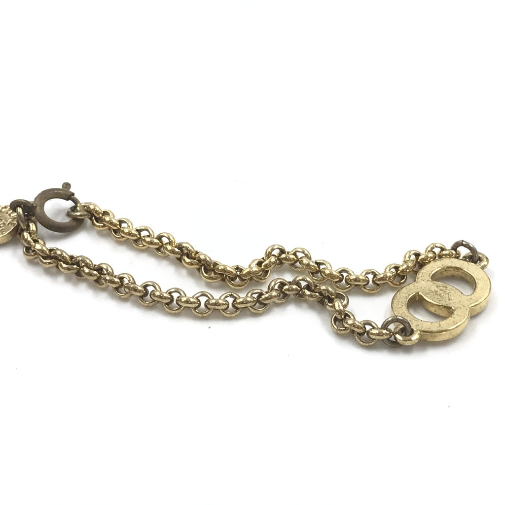Gold Plated Chain Bracelet With Logo Charm