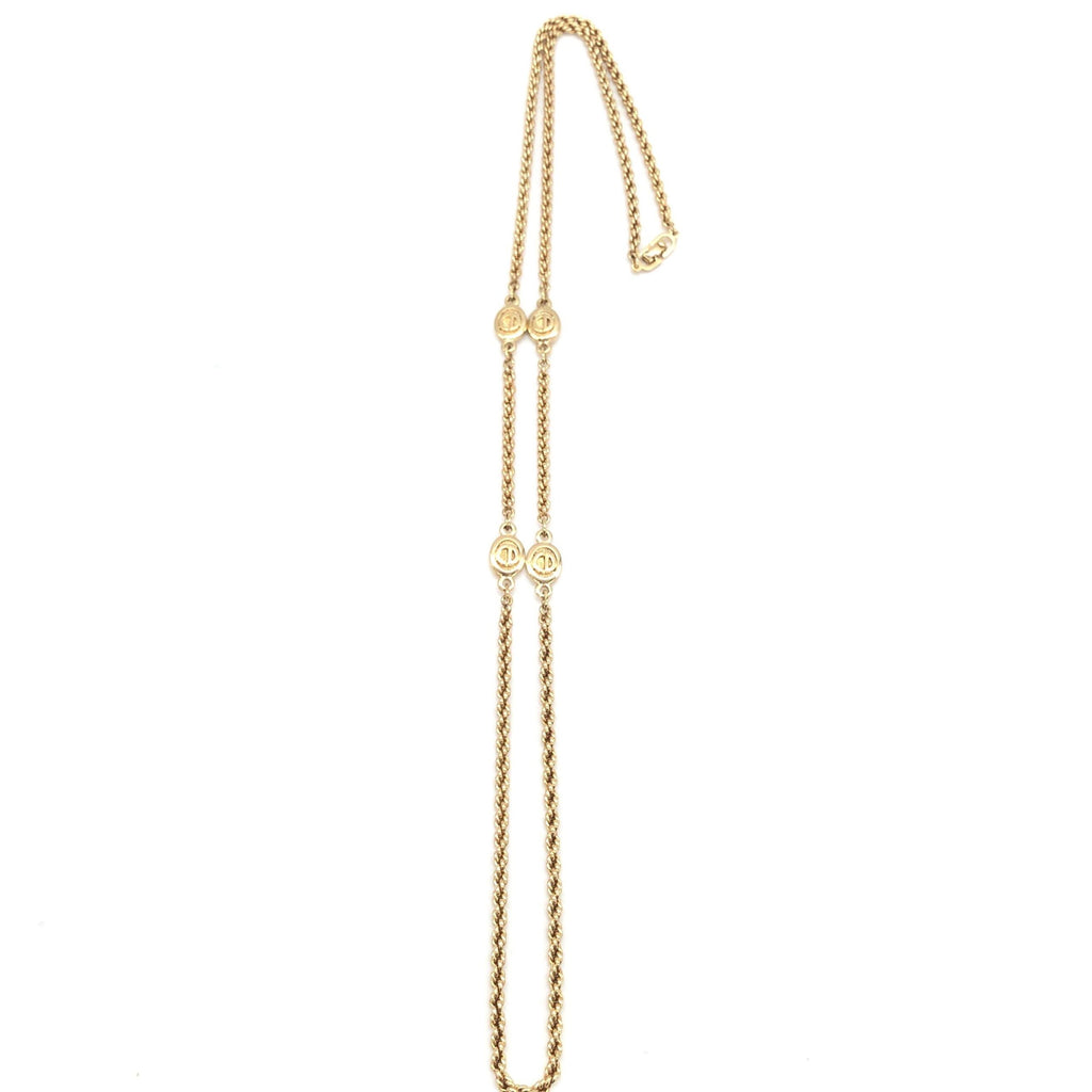 Gold Plated Lariat Bead Necklace