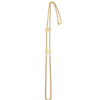 Gold Plated Lariat Bead Necklace