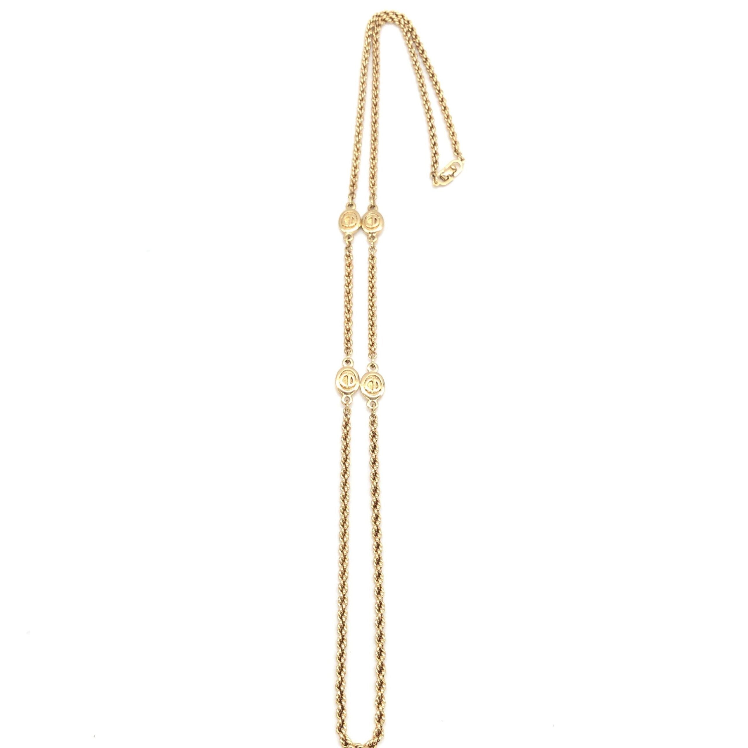 Gold Plated Lariat Bead Necklace