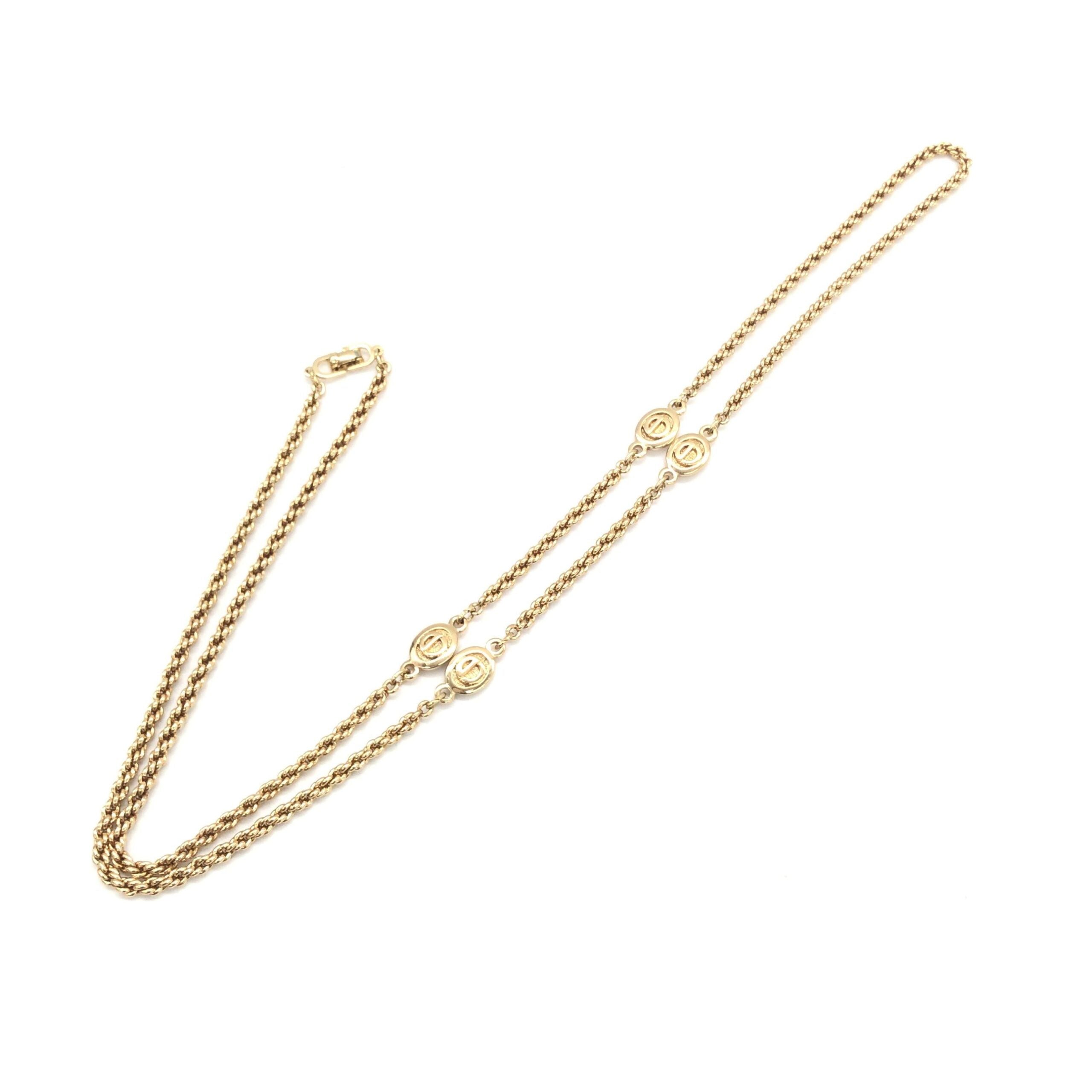 Gold Plated Lariat Bead Necklace