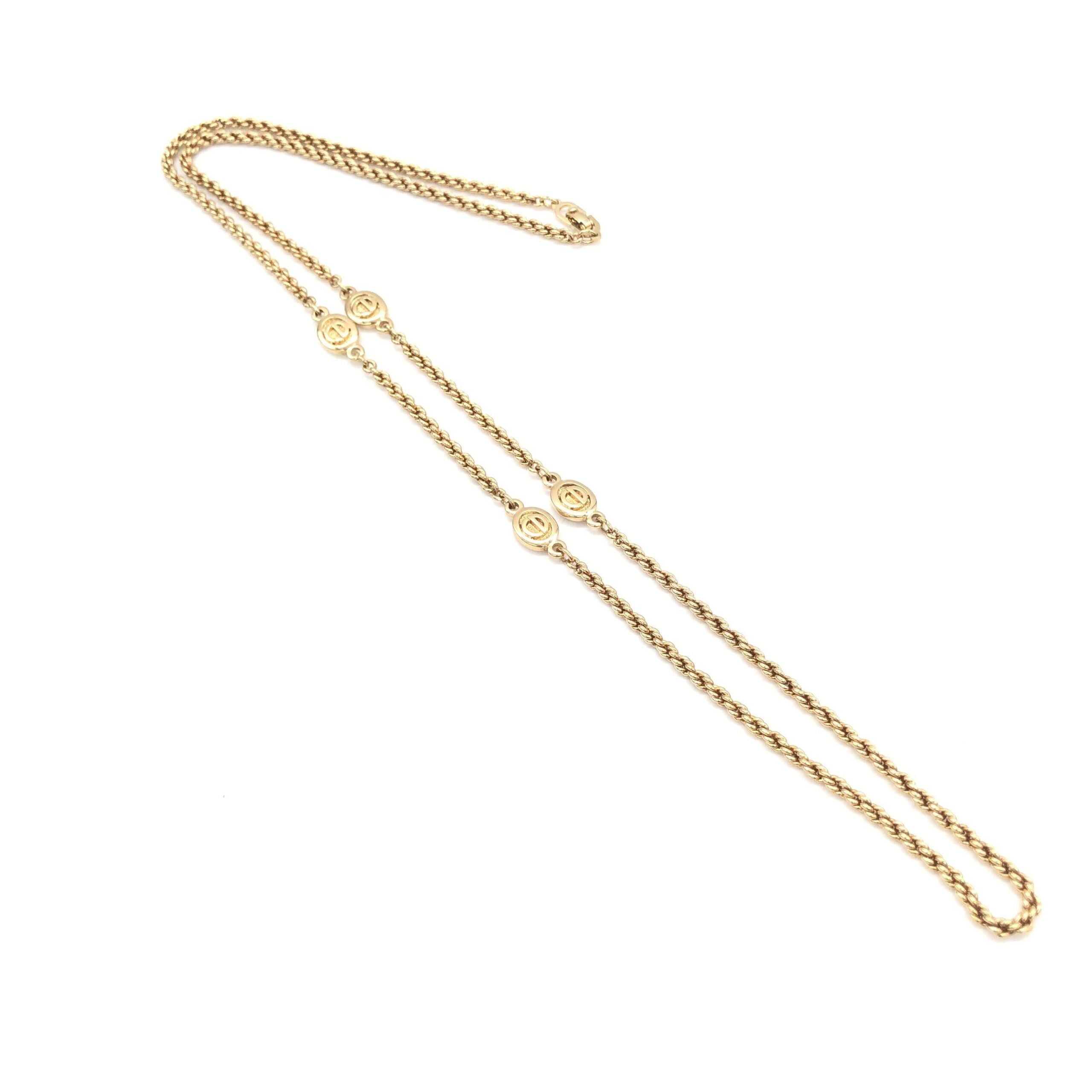 Gold Plated Lariat Bead Necklace
