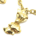Gold Plated Chain Necklace With Bow Charms