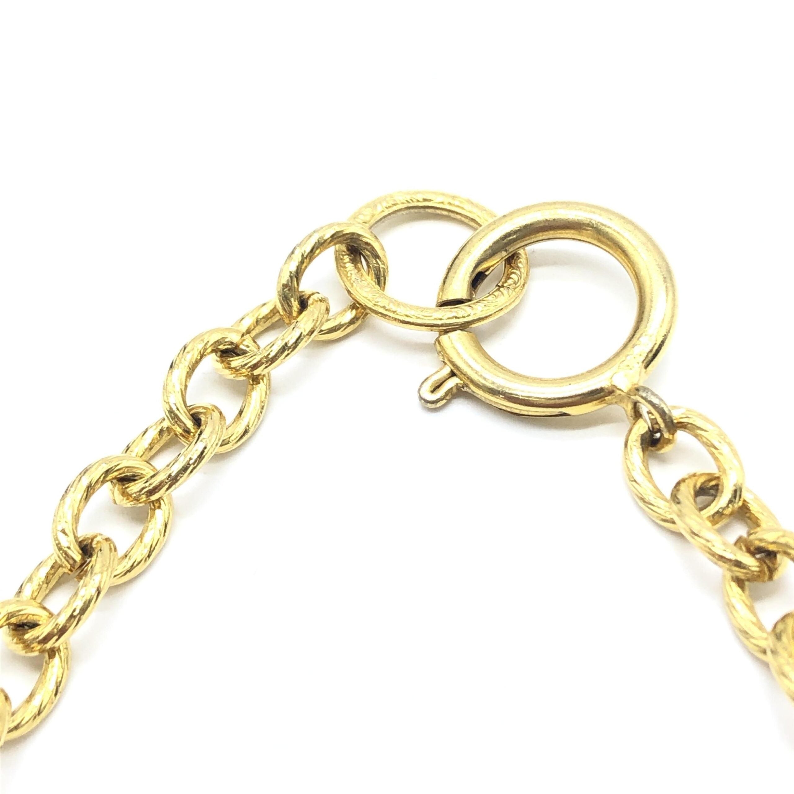 Gold Plated Chain Necklace With Bow Charms