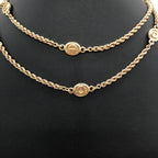 Gold Plated Lariat Bead Necklace