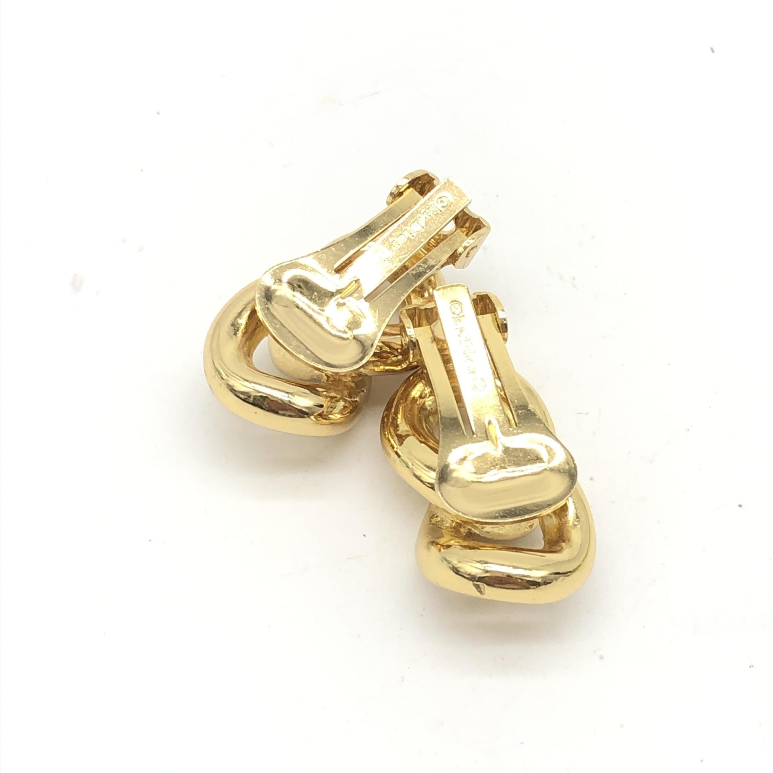 Gold Tone Twisted Chain Clip-On Earrings