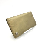 Gold Tone Caviar Leather Bifold Wallet
