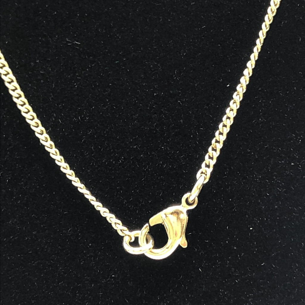 Gold Tone CC Circle Pendant Necklace